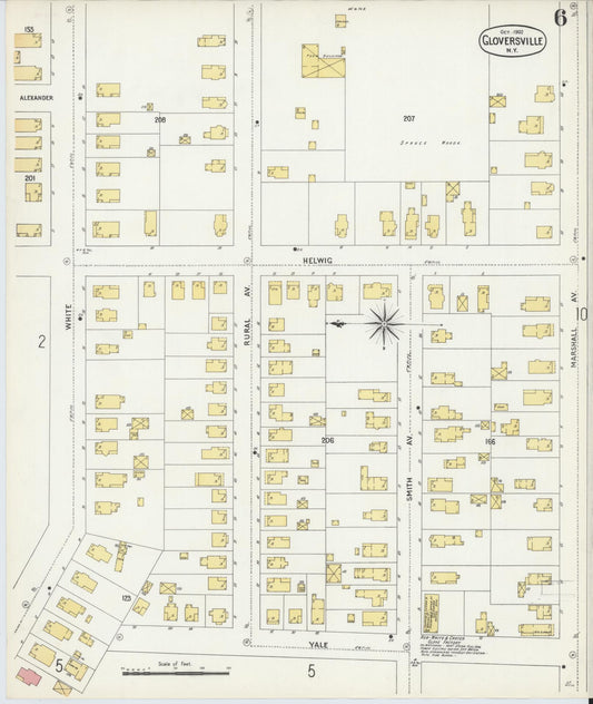 Sanborn Fire Insurance Map from Gloversville, Fulton County, New York (1902), Sheet #0006 - Historic Sanborn Fire Insurance Map Print, vintage old map wall art, antique decor, genealogy gift, New York New York map
