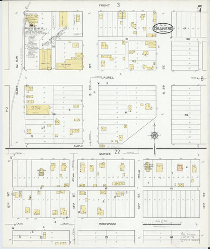 Sanborn Fire Insurance Map from Brainerd, Crow Wing County, Minnesota (1917), Sheet #0007 - Complete Map Set gallery image, historic Sanborn map, vintage wall art, Minnesota Minnesota