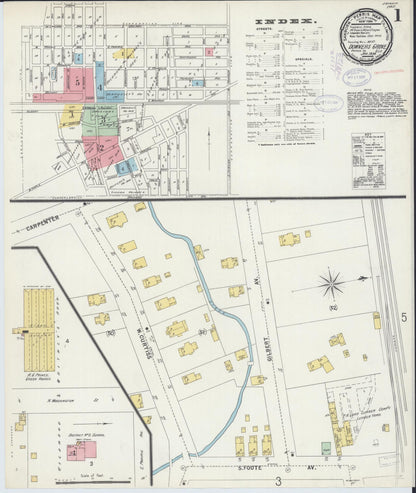 Sanborn Fire Insurance Map from Downers Grove, Dupage County, Illinois (1898), Sheet #0001 - Historic Sanborn Fire Insurance Map Print, vintage old map wall art, antique decor, genealogy gift, Illinois Illinois map