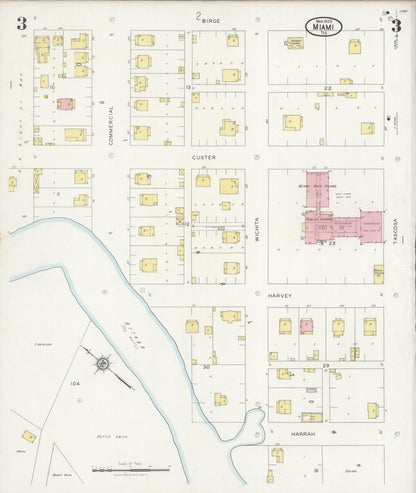 Sanborn Fire Insurance Map from Miami, Roberts County, Texas (1929), Sheet #0003 - Historic Sanborn Fire Insurance Map Print, vintage old map wall art, antique decor, genealogy gift, Texas Texas map