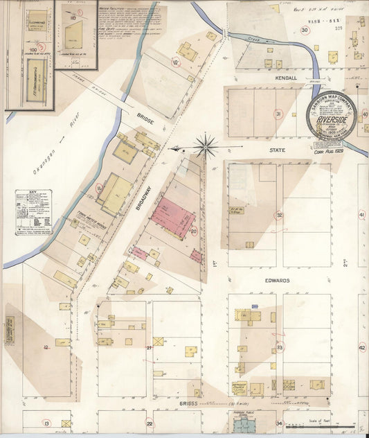 Sanborn Fire Insurance Map from Riverside, Okanogan County, Washington (1929), Sheet #0001 - Historic Sanborn Fire Insurance Map Print, vintage old map wall art, antique decor, genealogy gift, Washington Washington map