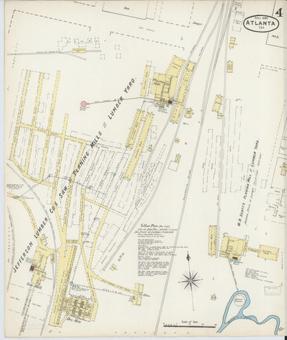 Sanborn Fire Insurance Map from Atlanta, Cass County, Texas (1890), Sheet #0004 - Complete Map Set gallery image, historic Sanborn map, vintage wall art, Texas Texas