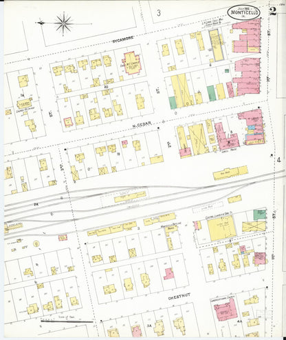 Sanborn Fire Insurance Map from Monticello, Jones County, Iowa (1905), Sheet #0002 - Historic Sanborn Fire Insurance Map Print