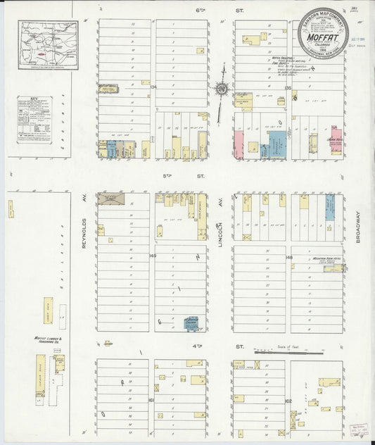 Sanborn Fire Insurance Map from Moffat, Saguache County, Colorado (1914), Sheet #0001 - Historic Sanborn Fire Insurance Map Print, vintage old map wall art, antique decor, genealogy gift, Colorado Colorado map