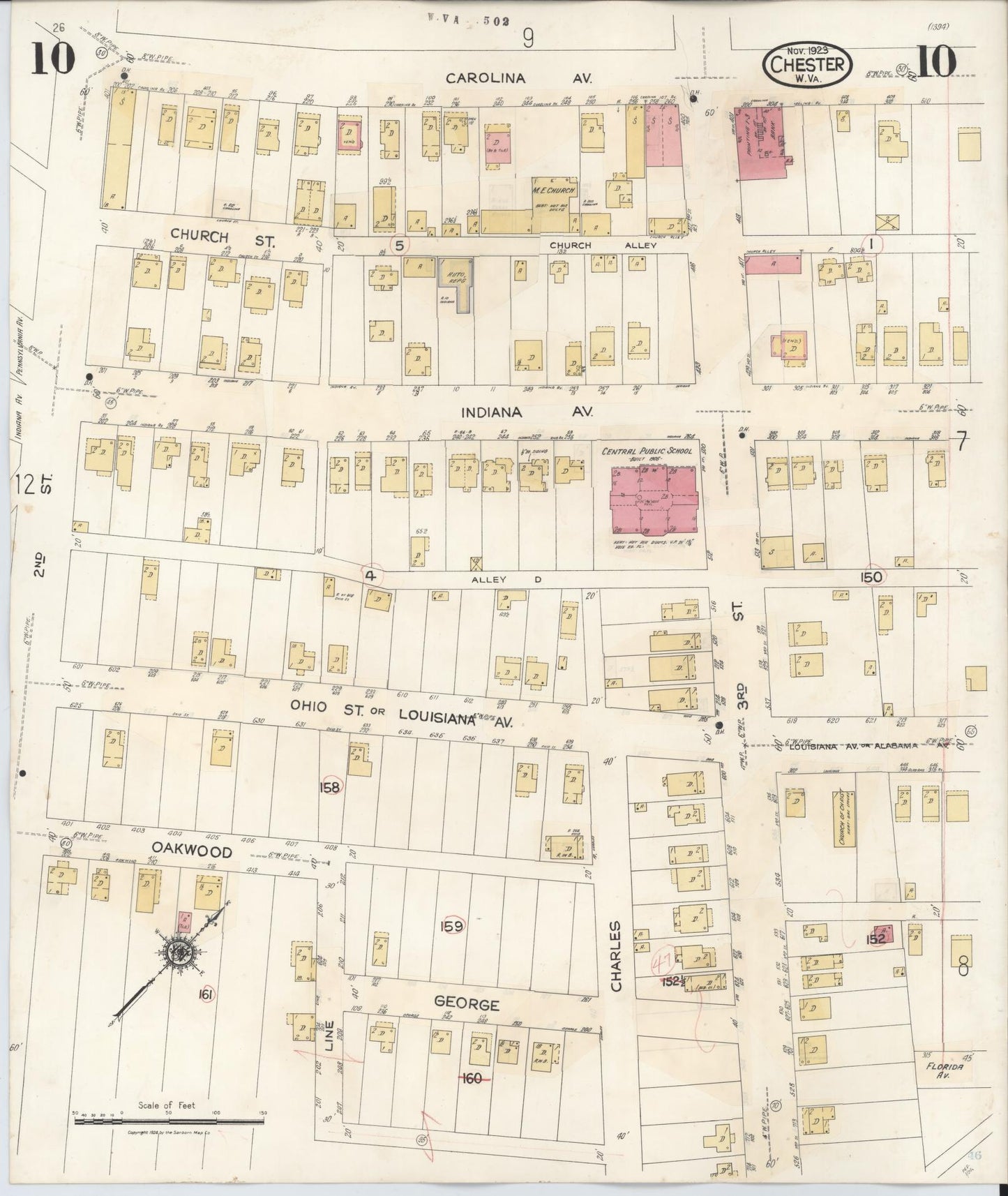 Sanborn Fire Insurance Map from Chester, Hancock County, West Virginia (1942), Sheet #0010 - Complete Map Set gallery image, historic Sanborn map, vintage wall art, West Virginia West Virginia
