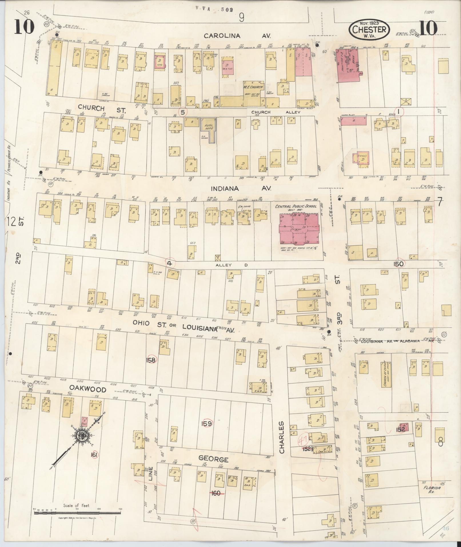 Sanborn Fire Insurance Map from Chester, Hancock County, West Virginia (1942), Sheet #0010 - Complete Map Set gallery image, historic Sanborn map, vintage wall art, West Virginia West Virginia