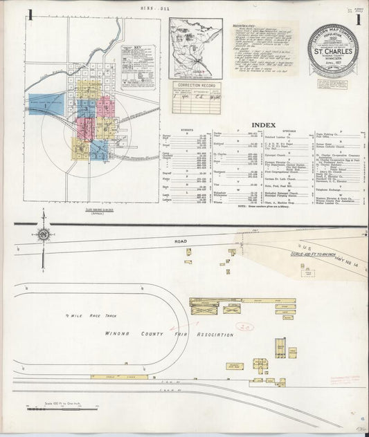 Sanborn Fire Insurance Map from Saint Charles, Winona County, Minnesota. (1940) – Map View