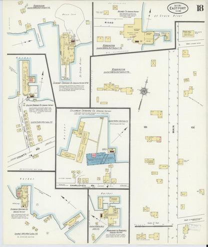 Sanborn Fire Insurance Map from Eastport, Washington County, Maine (1911), Sheet #0018 - Complete Map Set gallery image, historic Sanborn map, vintage wall art, Maine Maine