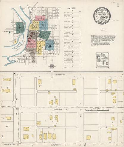 Sanborn Fire Insurance Map from Mount Vernon, Skagit County, Washington (1912), Sheet #0001 - Complete Map Set gallery image, historic Sanborn map, vintage wall art, Washington Washington