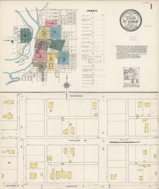 Sanborn Fire Insurance Map from Mount Vernon, Skagit County, Washington (1912), Sheet #0001 - Complete Map Set gallery image, historic Sanborn map, vintage wall art, Washington Washington