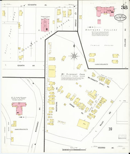 Sanborn Fire Insurance Map from Clinton, Clinton County, Iowa (1909), Sheet #0038 - Historic Sanborn Fire Insurance Map Print