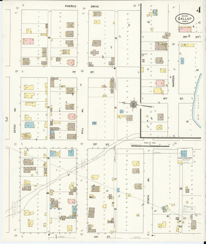 Sanborn Fire Insurance Map from Gallup, Mckinley County, New Mexico (1911), Sheet #0004 - Complete Map Set gallery image, historic Sanborn map, vintage wall art, New Mexico New Mexico