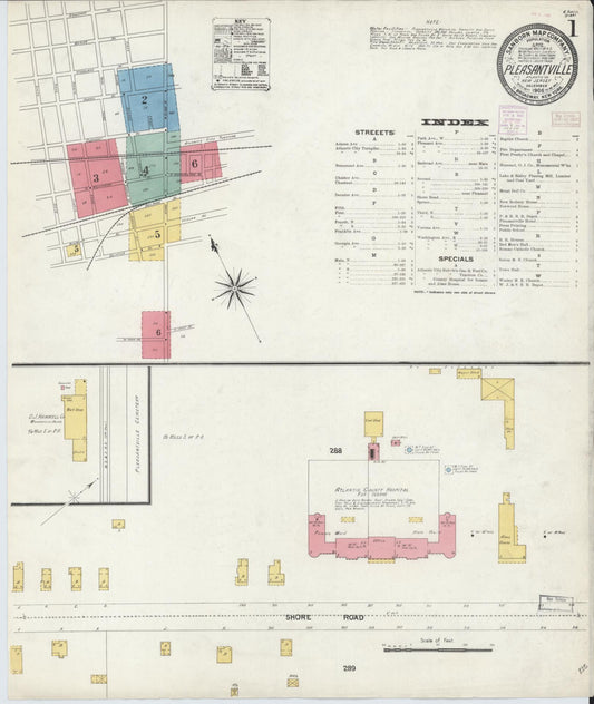Sanborn Fire Insurance Map from Pleasantville, Atlantic County, New Jersey. (1906) – Historic Sanborn Fire Insurance Map Print