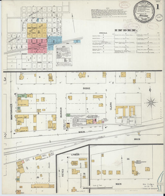 Sanborn Fire Insurance Map from Kasson, Dodge County, Minnesota (1899), Sheet #0001 - Complete Map Set gallery image, historic Sanborn map, vintage wall art, Minnesota Minnesota