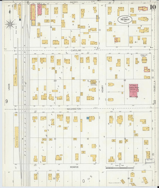 Sanborn Fire Insurance Map from Neenah, Winnebago County, Wisconsin (1906), Sheet #0010 - Historic Sanborn Fire Insurance Map Print, vintage old map wall art, antique decor, genealogy gift, Wisconsin Wisconsin map