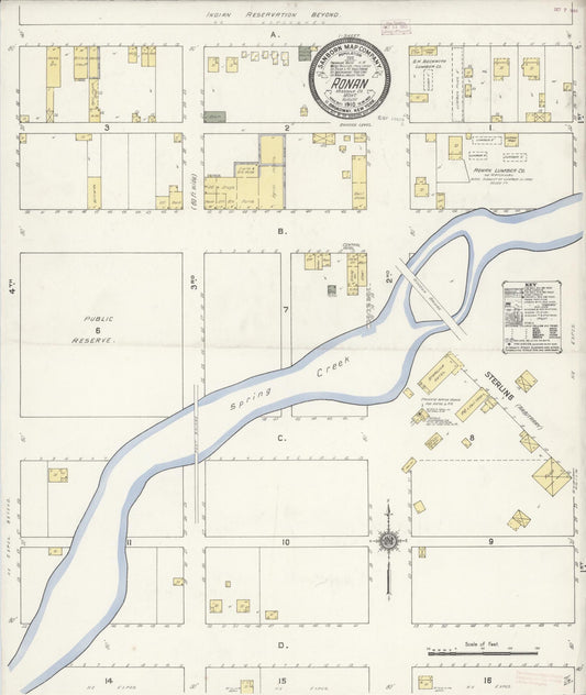 Sanborn Fire Insurance Map from Ronan, Lake County, Montana (1910), Sheet #0001 - Historic Sanborn Fire Insurance Map Print, vintage old map wall art, antique decor, genealogy gift, Montana Montana map