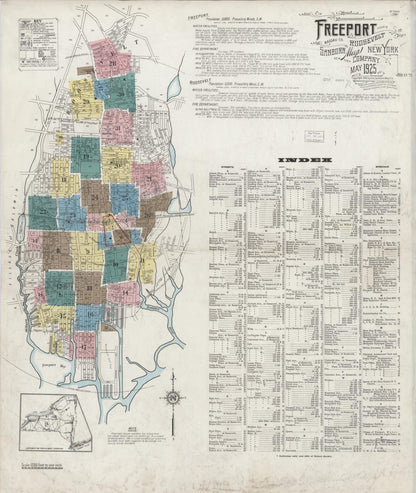 Sanborn Fire Insurance Map from Freeport, Nassau County, New York (1925), Sheet #0001 - Complete Map Set gallery image, historic Sanborn map, vintage wall art, New York New York