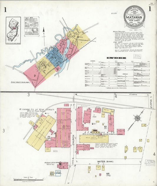 Sanborn Fire Insurance Map from Matawan, Monmouth County, New Jersey. (1923) – Historic Sanborn Fire Insurance Map Print