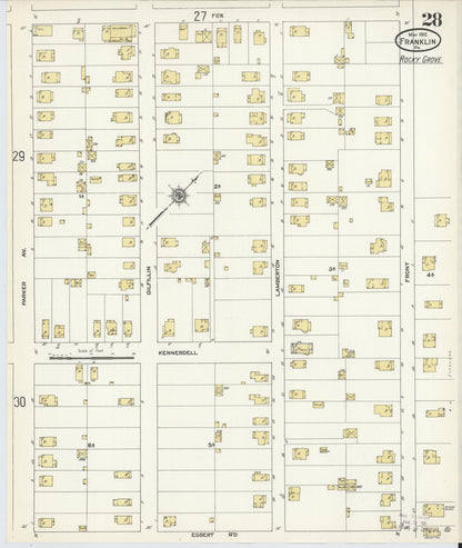 Sanborn Fire Insurance Map from Franklin, Venango County, Pennsylvania (1912), Sheet #0028 - Historic Sanborn Fire Insurance Map Print, vintage old map wall art, antique decor, genealogy gift, Pennsylvania Pennsylvania map