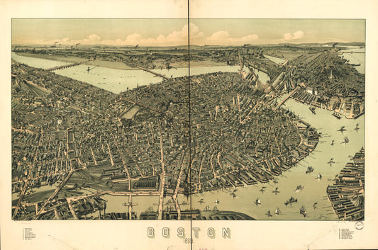 Boston 1899. (1899) – Historic Bird’s-Eye View Panorama Print