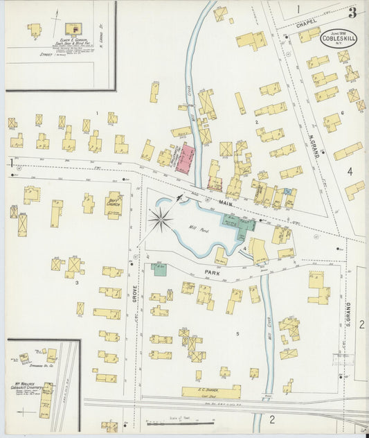 Sanborn Fire Insurance Map from Cobleskill, Schoharie County, New York (1898), Sheet #0003 - Historic Sanborn Fire Insurance Map Print, vintage old map wall art, antique decor, genealogy gift, New York New York map