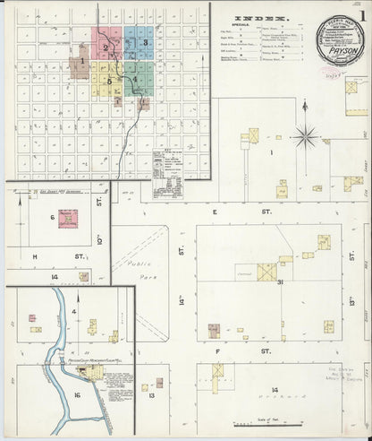 Sanborn Fire Insurance Map from Payson, Utah County, Utah (1890), Sheet #0001 - Complete Map Set gallery image, historic Sanborn map, vintage wall art, Payson Utah