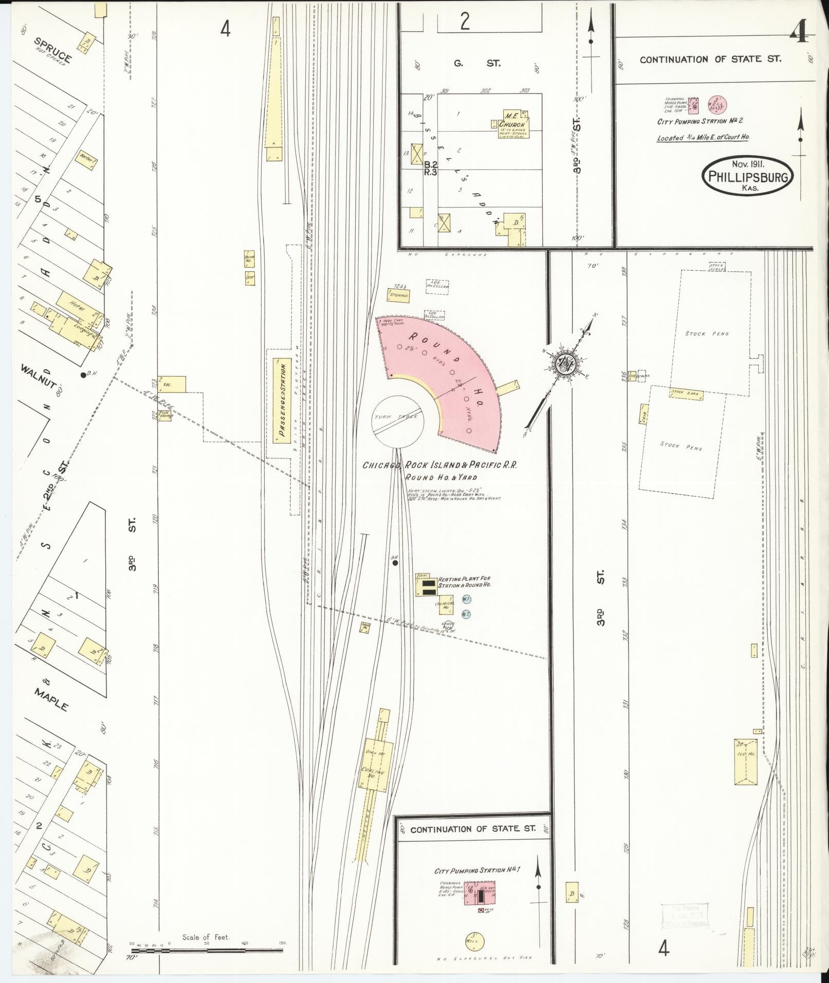 Sanborn Fire Insurance Map from Phillipsburg, Phillips County, Kansas (1911), Sheet #0004 - Complete Map Set gallery image, historic Sanborn map, vintage wall art, Kansas Kansas