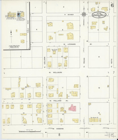 Sanborn Fire Insurance Map from Mineral Wells, Palo Pinto County, Texas (1912), Sheet #0006 - Complete Map Set gallery image, historic Sanborn map, vintage wall art, Texas Texas