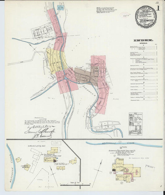 Sanborn Fire Insurance Map from Deadwood, Lawrence County, South Dakota (1891), Sheet #0001 - Complete Map Set gallery image, historic Sanborn map, vintage wall art, South Dakota South Dakota