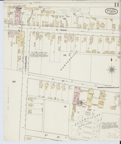 Sanborn Fire Insurance Map from Piqua, Miami County, Ohio (1887), Sheet #0011 - Complete Map Set gallery image, historic Sanborn map, vintage wall art, Ohio Ohio