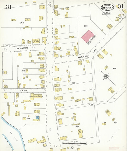 Sanborn Fire Insurance Map from Bridgeton, Cumberland County, New Jersey (1923), Sheet #0031 - Historic Sanborn Fire Insurance Map Print, vintage old map wall art, antique decor, genealogy gift, New Jersey New Jersey map