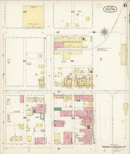 Sanborn Fire Insurance Map from Colton, San Bernardino County, California (1894), Sheet #0006 - Complete Map Set gallery image, historic Sanborn map, vintage wall art, California California