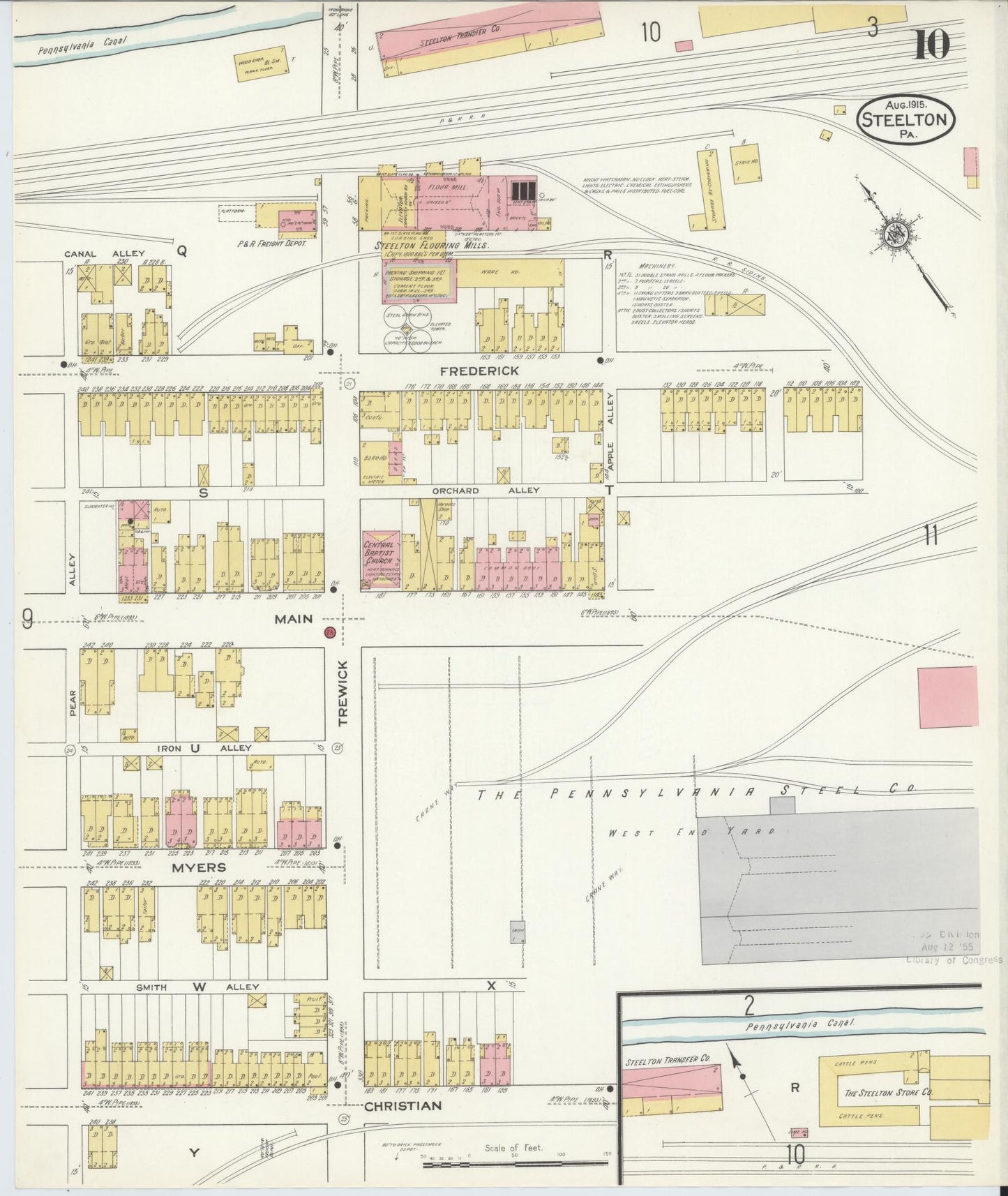 Sanborn Fire Insurance Map from Steelton, Dauphin County, Pennsylvania (1915), Sheet #0010 - Complete Map Set gallery image, historic Sanborn map, vintage wall art, Pennsylvania Pennsylvania
