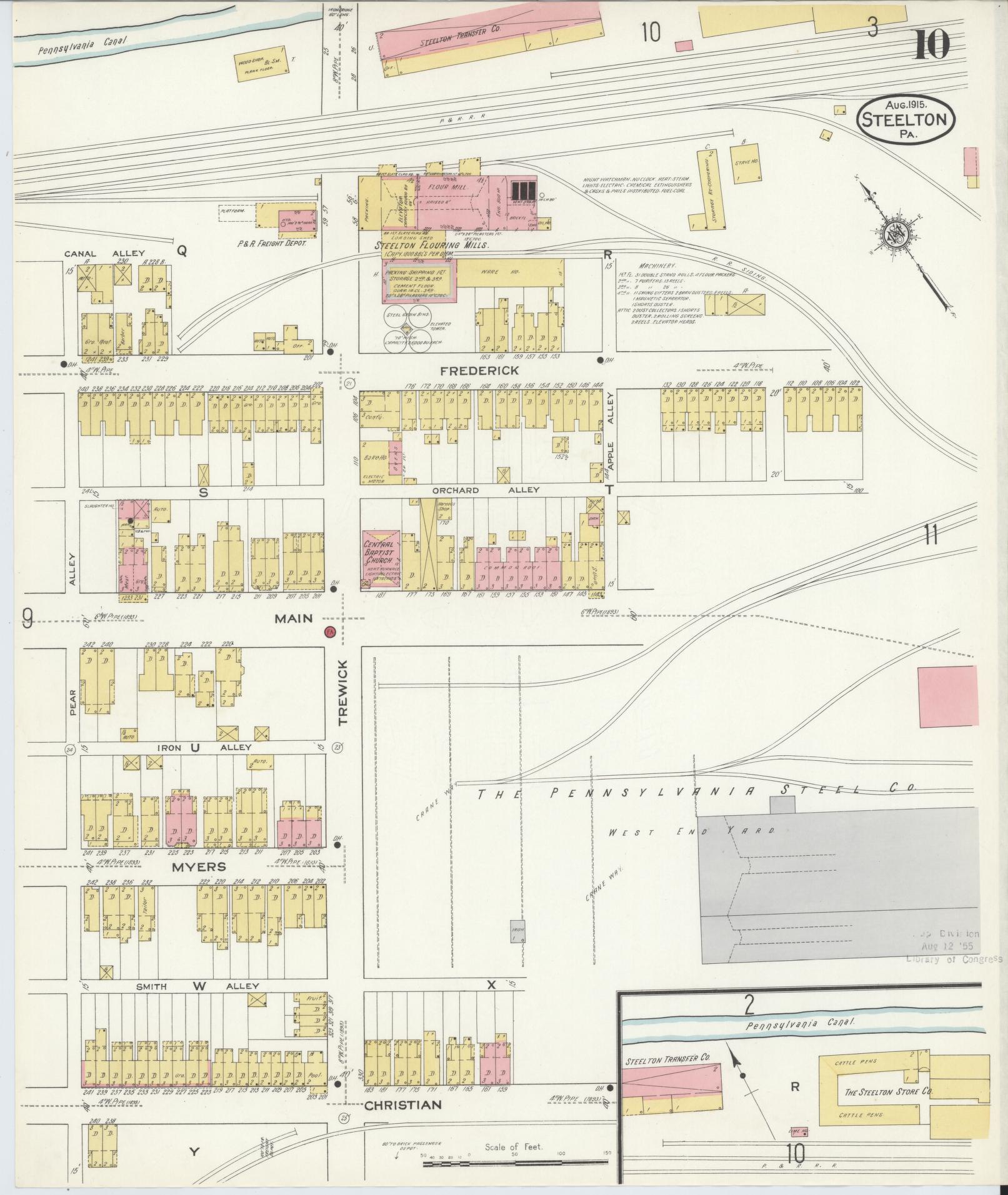 Sanborn Fire Insurance Map from Steelton, Dauphin County, Pennsylvania (1915), Sheet #0010 - Complete Map Set gallery image, historic Sanborn map, vintage wall art, Pennsylvania Pennsylvania