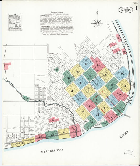Sanborn Fire Insurance Map from Keokuk, Lee County, Iowa. (1900) – Map View