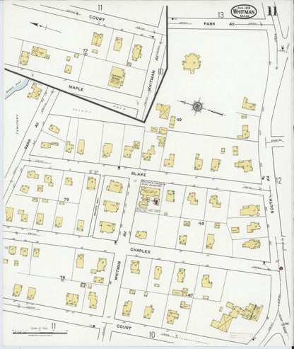 Sanborn Fire Insurance Map from Whitman, Plymouth County, Massachusetts (1919), Sheet #0011 - Complete Map Set gallery image, historic Sanborn map, vintage wall art, Massachusetts Massachusetts