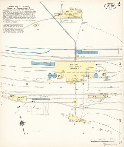 Sanborn Fire Insurance Map from Kellogg, Shoshone County, Idaho (1915), Sheet #0002 - Complete Map Set gallery image, historic Sanborn map, vintage wall art, Idaho Idaho