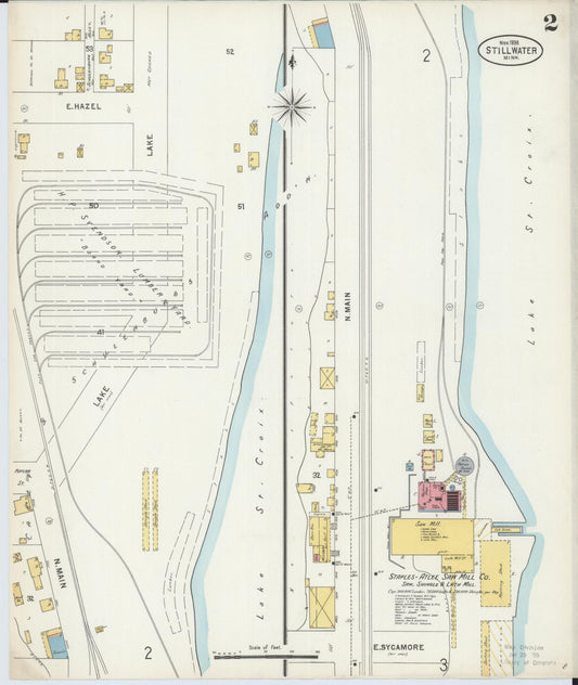 Sanborn Fire Insurance Map from Stillwater, Washington County, Minnesota (1898), Sheet #0002 - Historic Sanborn Fire Insurance Map Print, vintage old map wall art, antique decor, genealogy gift, Minnesota Minnesota map