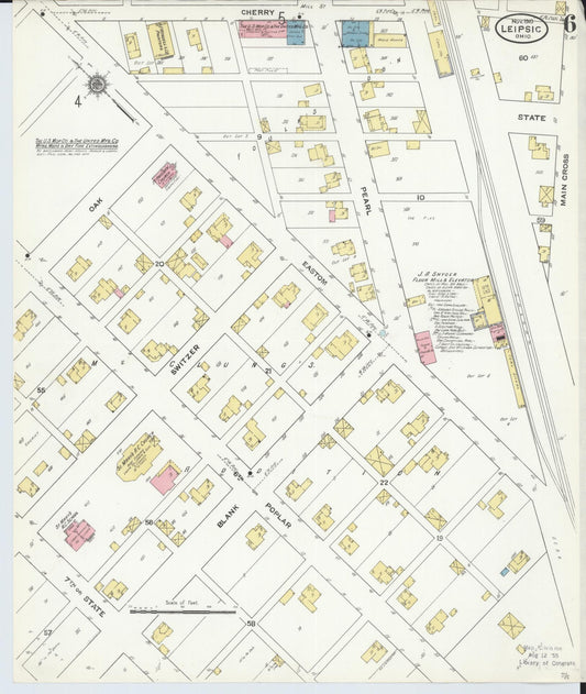 Sanborn Fire Insurance Map from Leipsic, Putnam County, Ohio (1910), Sheet #0006 - Historic Sanborn Fire Insurance Map Print, vintage old map wall art, antique decor, genealogy gift, Ohio Ohio map