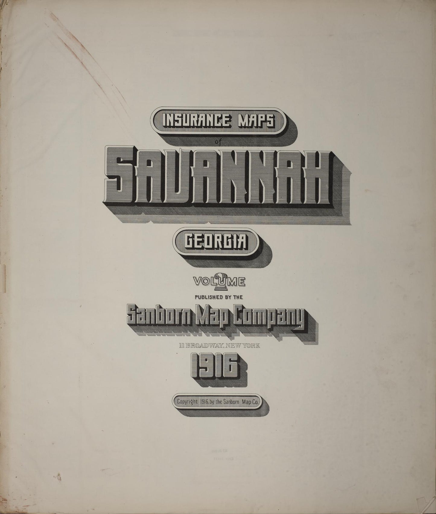 Sanborn Fire Insurance Map from Savannah, Chatham County, Georgia (1916), Sheet #0001 - Complete Map Set gallery image, historic Sanborn map, vintage wall art, Georgia Georgia
