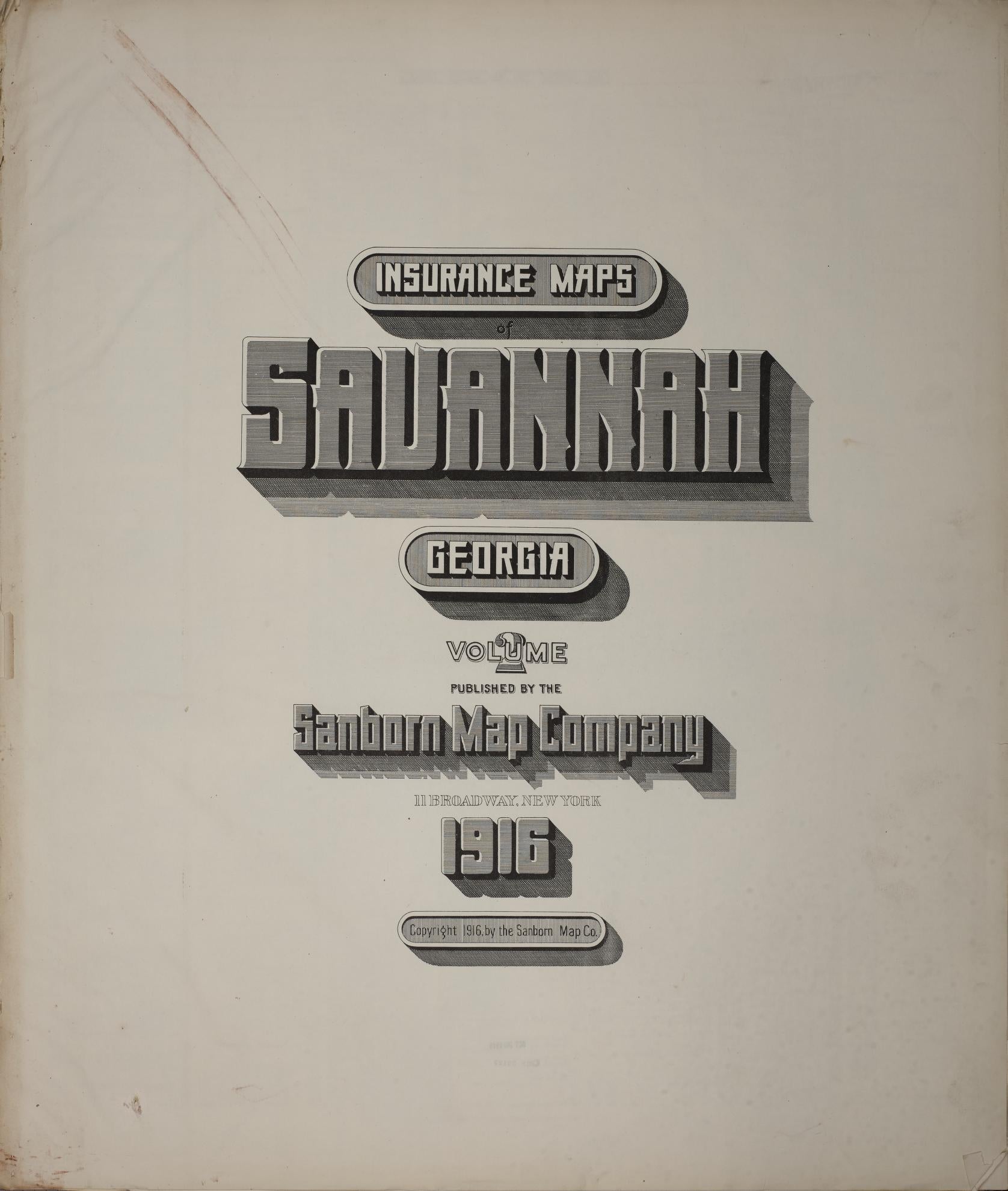 Sanborn Fire Insurance Map from Savannah, Chatham County, Georgia (1916), Sheet #0001 - Complete Map Set gallery image, historic Sanborn map, vintage wall art, Georgia Georgia
