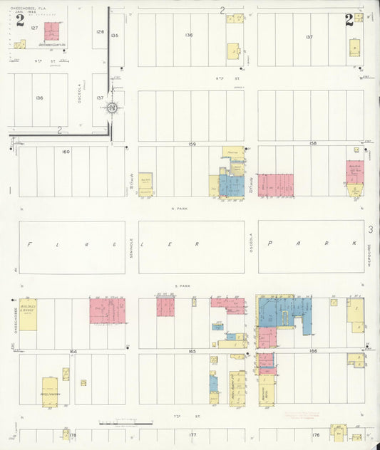 Sanborn Fire Insurance Map from Okeechobee, Okeechobee County, Florida (1933), Sheet #0002 - Historic Sanborn Fire Insurance Map Print, vintage old map wall art, antique decor, genealogy gift, Florida Florida map