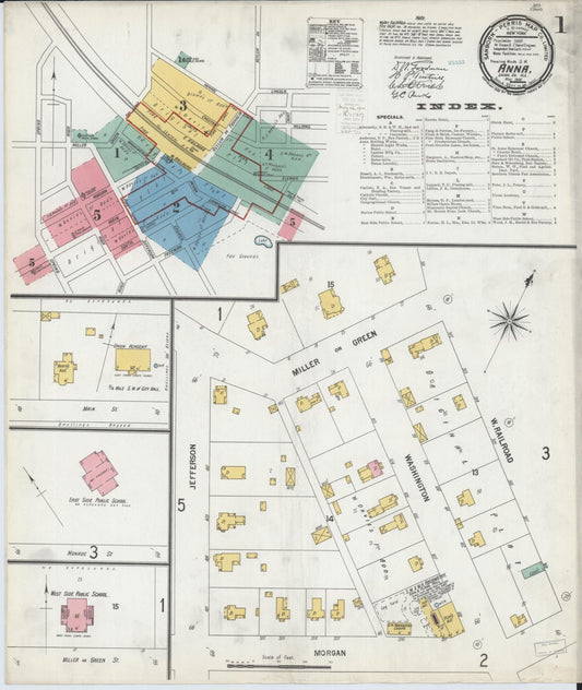 Sanborn Fire Insurance Map from Anna, Union County, Illinois (1900), Sheet #0001 - Complete Map Set gallery image, historic Sanborn map, vintage wall art, Illinois Illinois