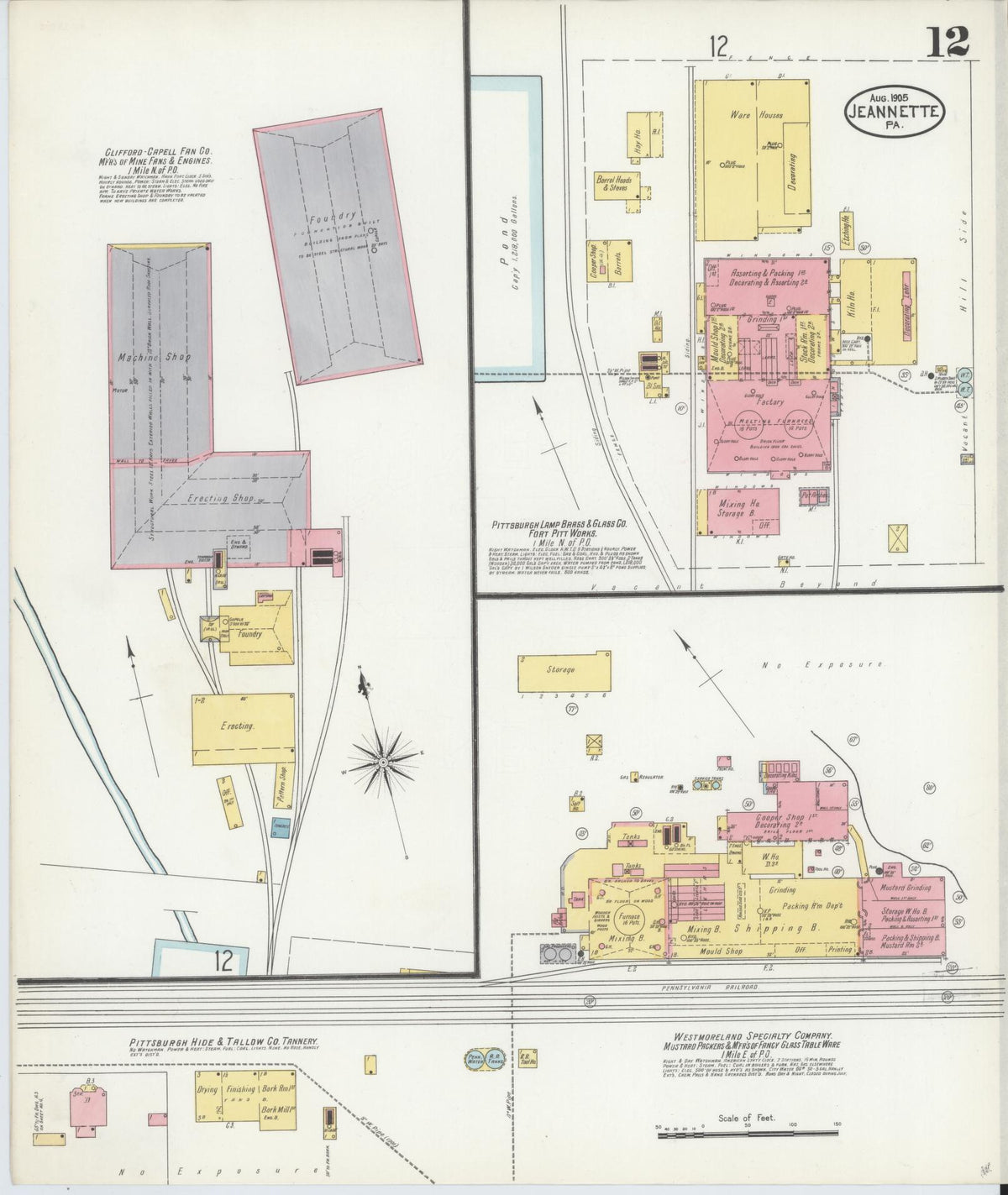 Sanborn Fire Insurance Map from Jeannette, Westmoreland County, Pennsylvania (1905), Sheet #0012 - Complete Map Set gallery image, historic Sanborn map, vintage wall art, Pennsylvania Pennsylvania