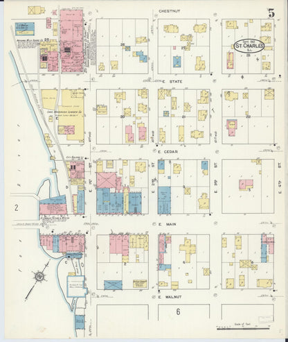 Sanborn Fire Insurance Map from Saint Charles, Kane County, Illinois (1912), Sheet #0005 - Complete Map Set gallery image, historic Sanborn map, vintage wall art, Illinois Illinois