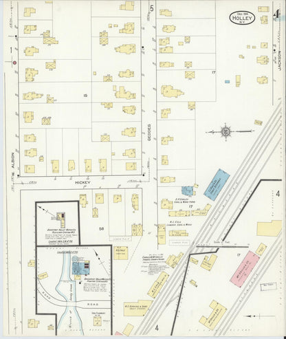 Sanborn Fire Insurance Map from Holley, Orleans County, New York (1914), Sheet #0004 - Complete Map Set gallery image, historic Sanborn map, vintage wall art, New York New York
