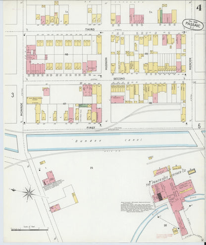 Sanborn Fire Insurance Map from Passaic, Passaic County, New Jersey (1899), Sheet #0004 - Complete Map Set gallery image, historic Sanborn map, vintage wall art, New Jersey New Jersey