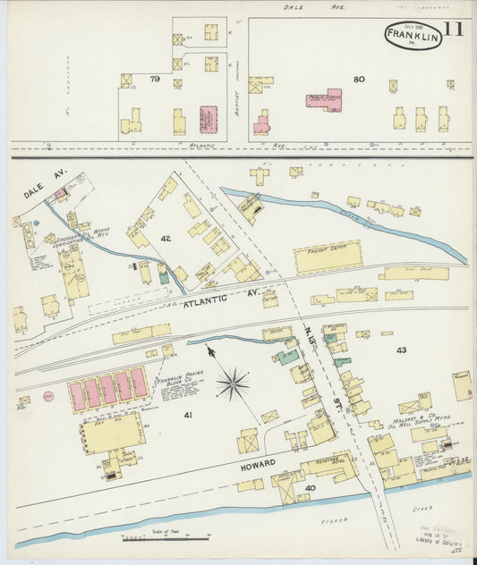 Sanborn Fire Insurance Map from Franklin, Venango County, Pennsylvania (1891), Sheet #0011 - Historic Sanborn Fire Insurance Map Print, vintage old map wall art, antique decor, genealogy gift, Pennsylvania Pennsylvania map