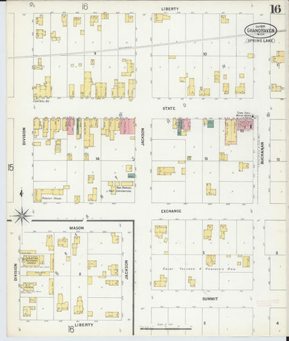 Sanborn Fire Insurance Map from Grand Haven, Ottawa County, Michigan (1899), Sheet #0016 - Complete Map Set gallery image, historic Sanborn map, vintage wall art, Michigan Michigan