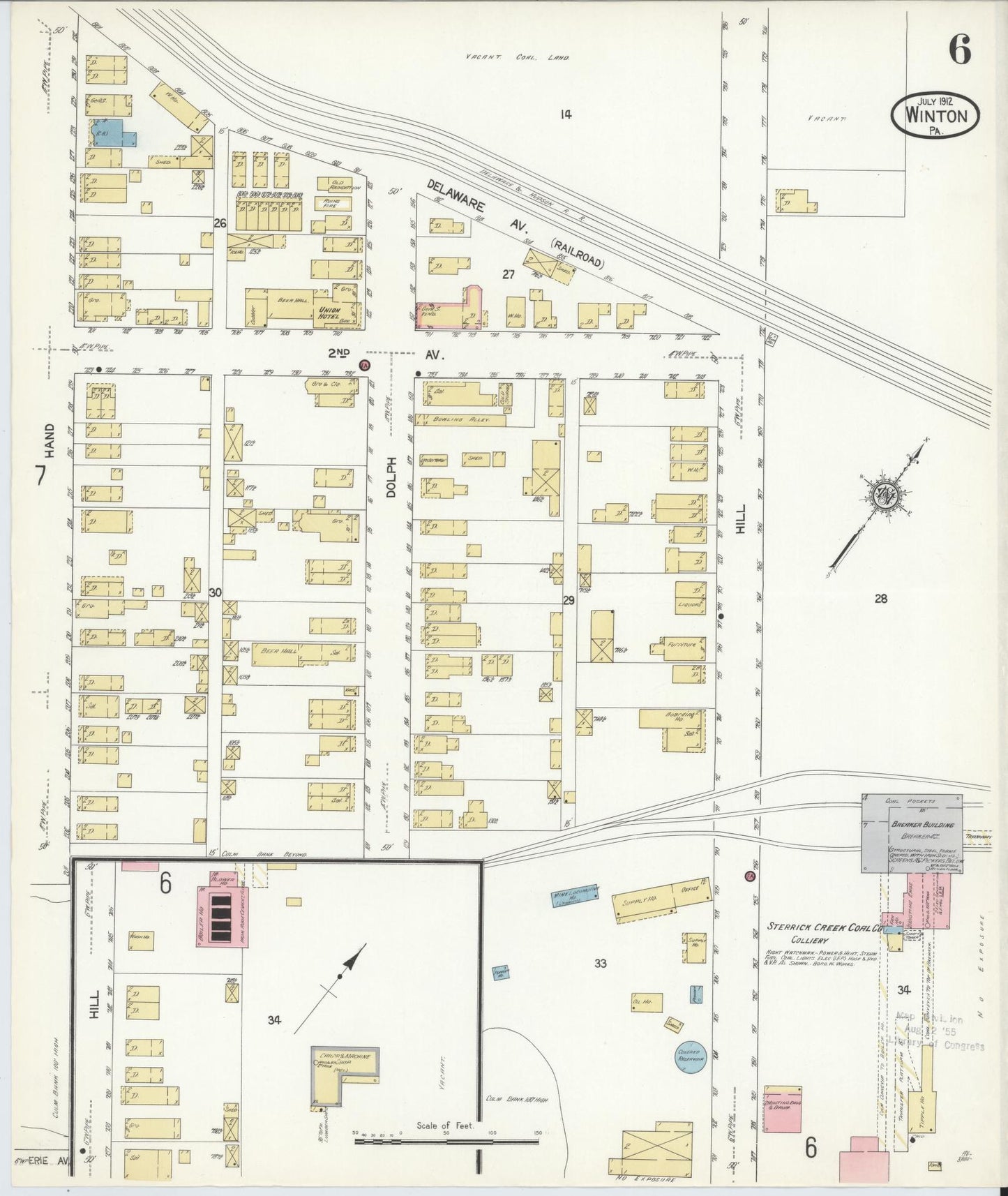 Sanborn Fire Insurance Map from Winton, Lackawanna County, Pennsylvania (1912), Sheet #0006 - Complete Map Set gallery image, historic Sanborn map, vintage wall art, Pennsylvania Pennsylvania
